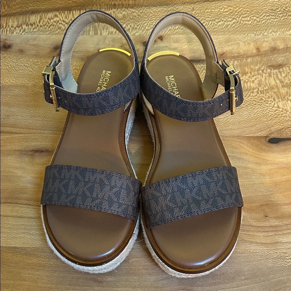 Michael Kors Richie Signature Logo Platform Espadrille Sandal, Size 6